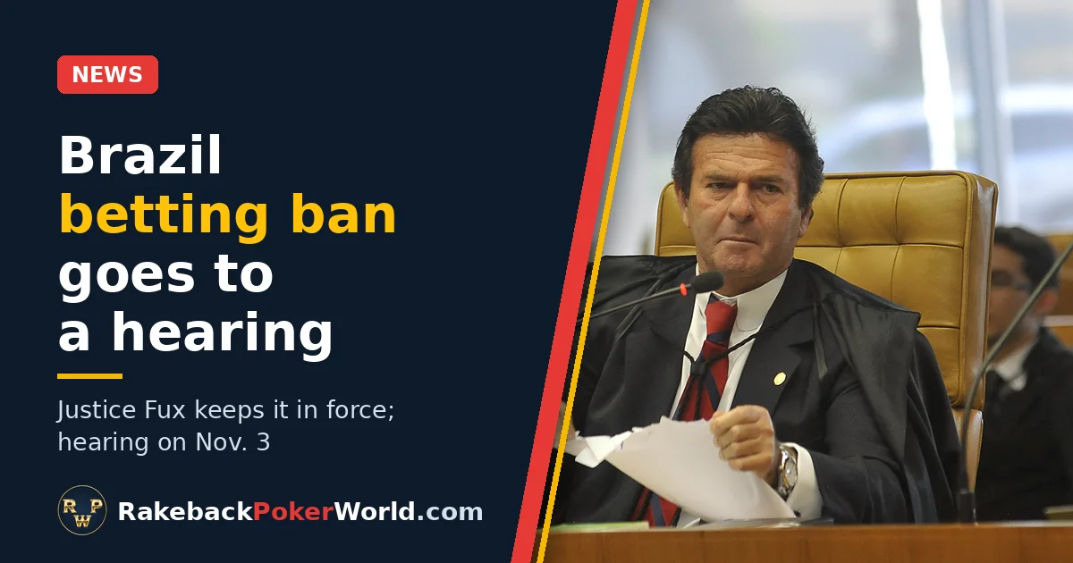 Cover: Justice Luiz Fux at a session of Brazil's Supreme Federal Court, for a story on the Brazil betting ban hearing