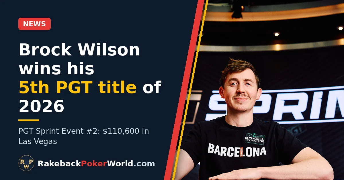 Cover: Brock Wilson holds the PGT Sprint trophy at the PokerGO Studio in Las Vegas