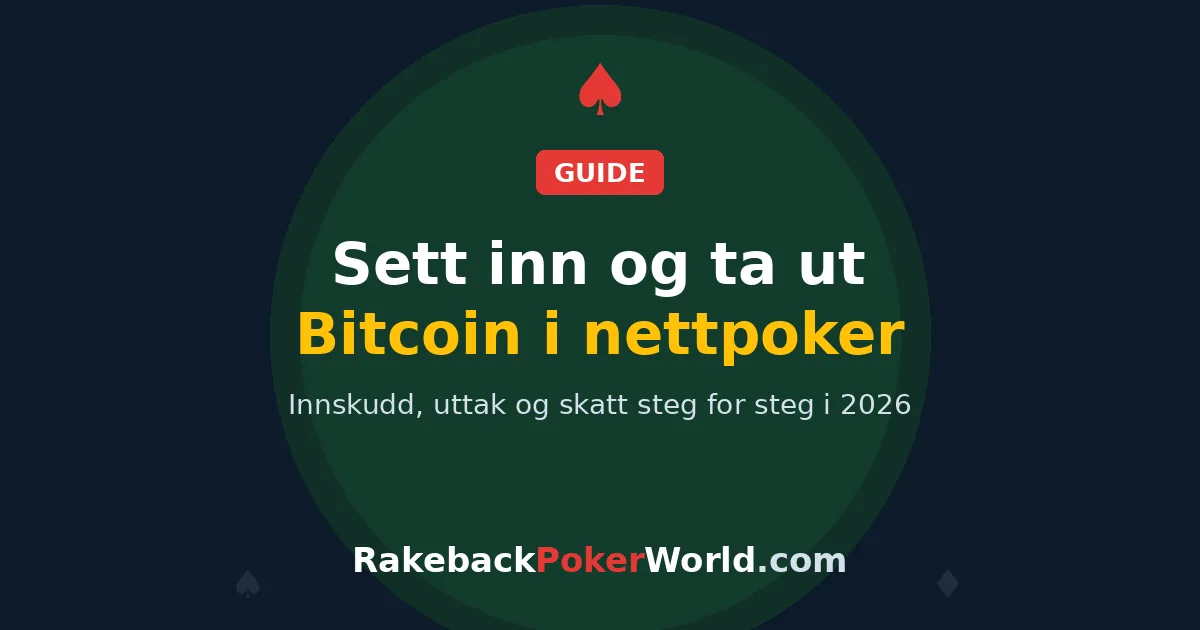 Forsidebilde: slik setter du inn og tar ut Bitcoin i nettpoker