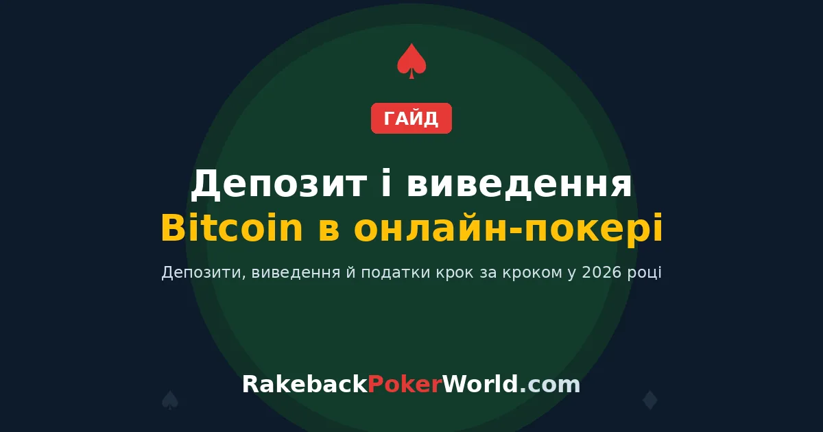 Обкладинка: як поповнити рахунок і вивести Bitcoin в онлайн-покері