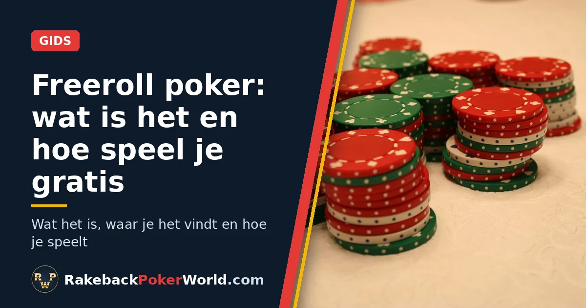 Cover: stapels rode, groene en witte pokerfiches op tafel, ter illustratie van de gids over freerolls