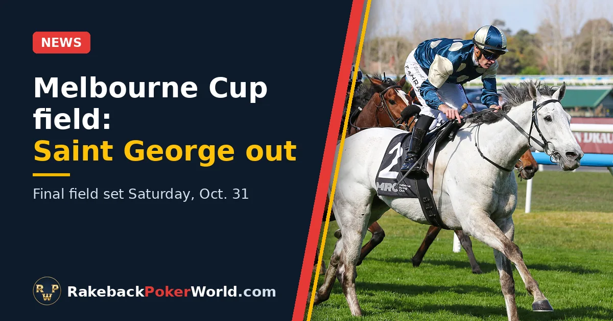 Cover: Saint George, a grey horse, racing in Melbourne, for a story on the Melbourne Cup field 2026