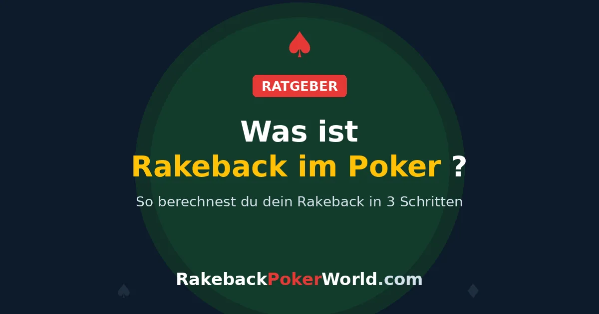 Titelbild des Ratgebers: Was ist Rakeback im Poker und wie viel bekommst du pro Monat?