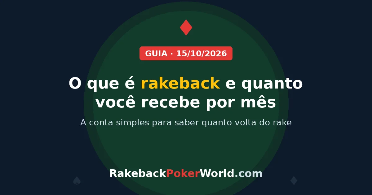 Capa do guia: o que é rakeback no poker e quanto você recebe por mês