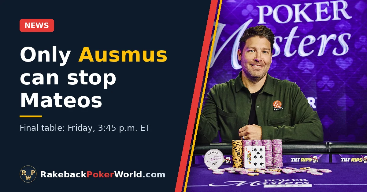 Cover: Jeremy Ausmus holding a Poker Masters trophy at the PokerGO Studio, for the Poker Masters 2026 Purple Jacket race