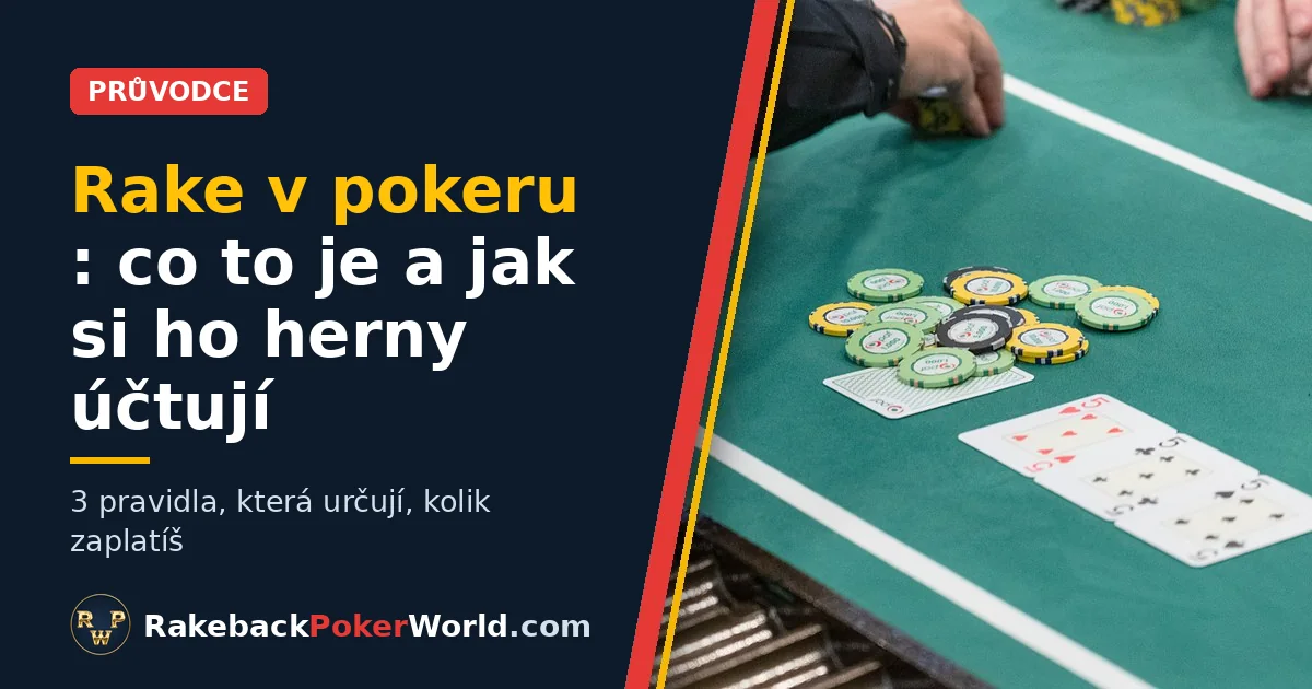 Obálka průvodce: rake v pokeru – dealer sbírá žetony z potu u stolu cash game