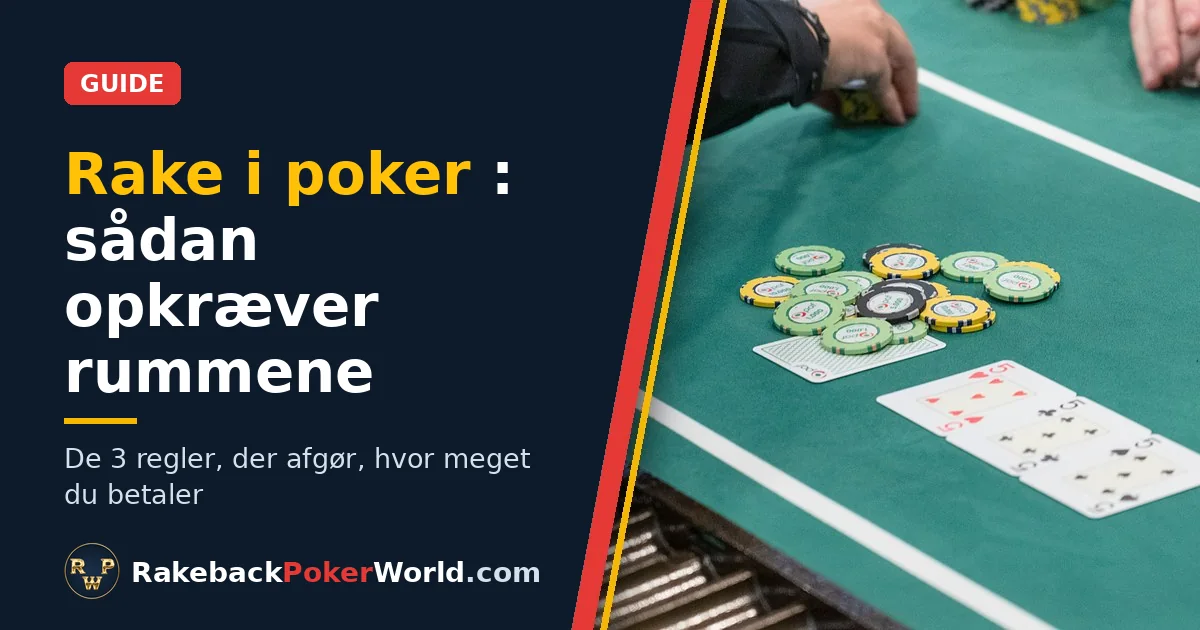 Coverbillede til guiden om rake i poker: dealer samler jetonerne fra potten ind ved et cash game-bord