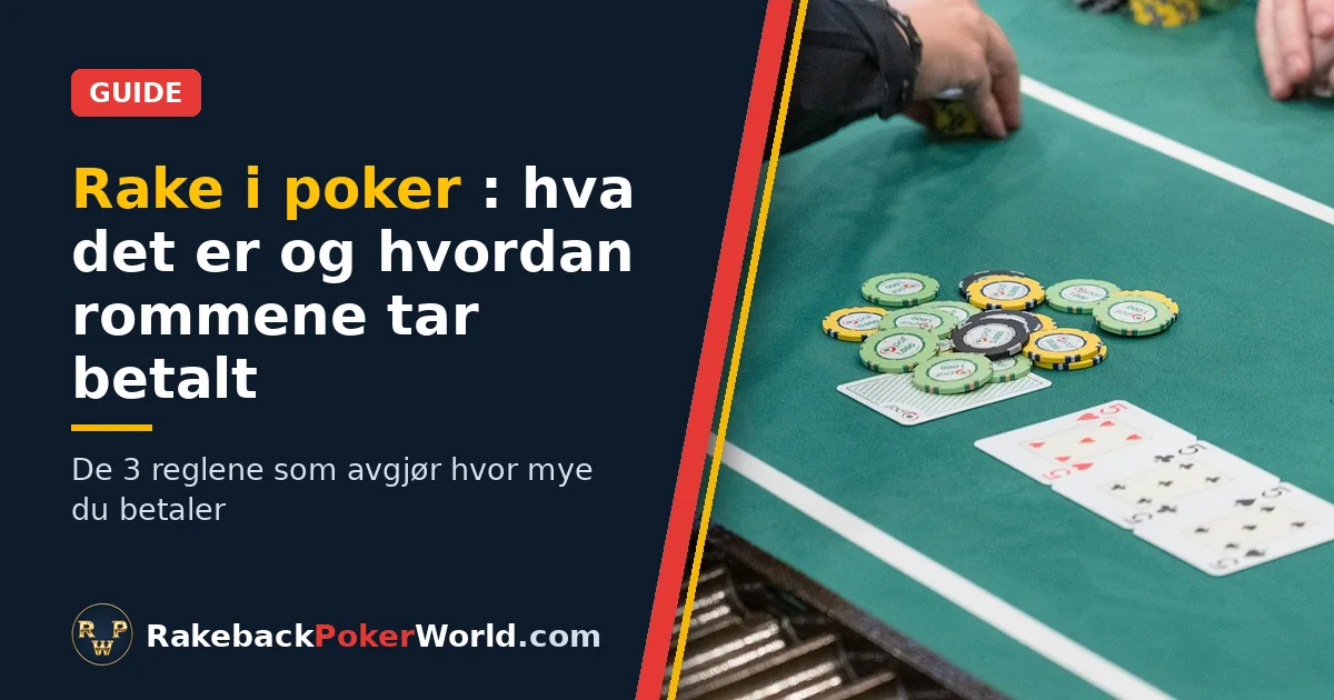 Forsidebilde til guiden om rake i poker: dealeren samler inn chipsene fra potten ved et cash game-bord