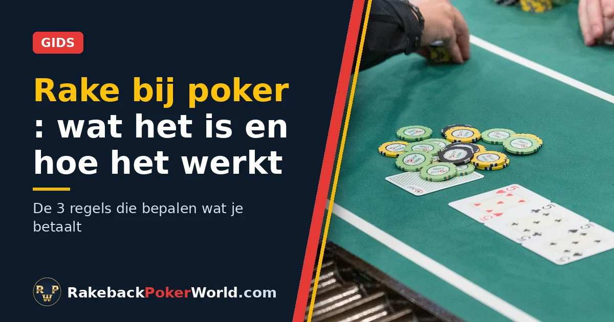 Cover van de gids over rake bij poker: dealer haalt de fiches van de pot weg aan een cash game-tafel