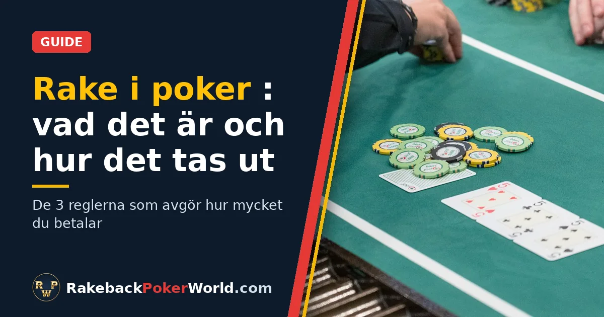 Omslagsbild till guiden om rake i poker: dealern samlar in markerna från potten vid ett cash game-bord
