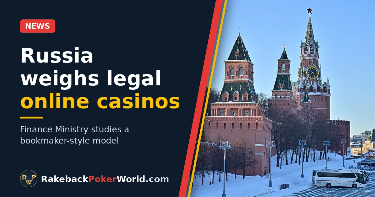 Cover: Russia online casino legalization, with the Kremlin towers in Moscow on a winter evening
