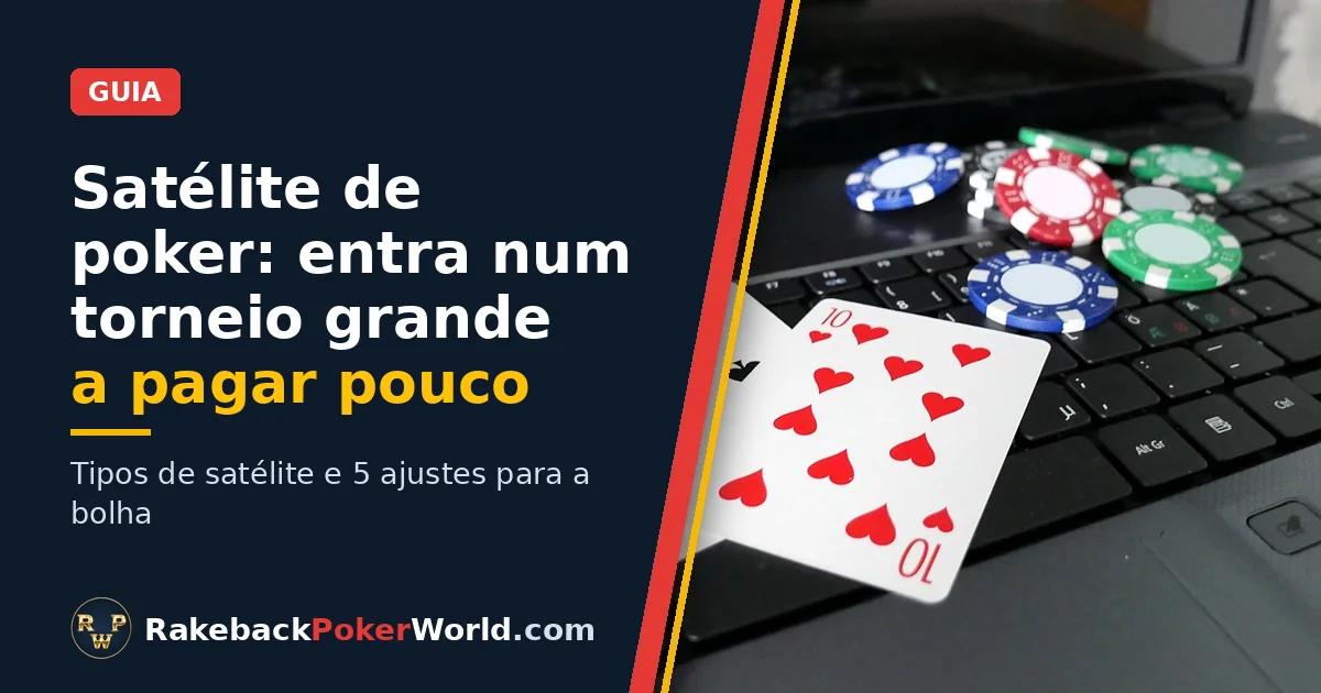 Capa: cartas e fichas de poker sobre o teclado de um portátil; guia de satélite de poker, o atalho barato para torneios grandes