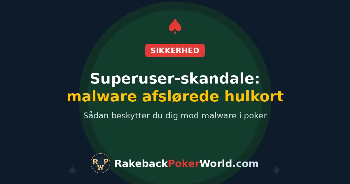 Forside: superuser-skandale i onlinepoker, malware i pokerværktøjer fra tredjepart afslørede hulkort