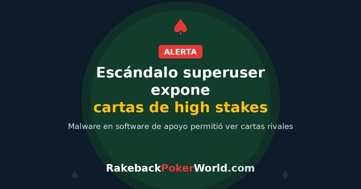 Portada: escándalo superuser en el póker online, malware en software de apoyo expuso las cartas