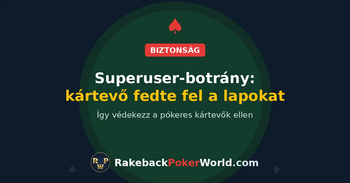 Borítókép: superuser-botrány az online pókerben, külső pókereszközökbe rejtett kártevő fedte fel a lapokat