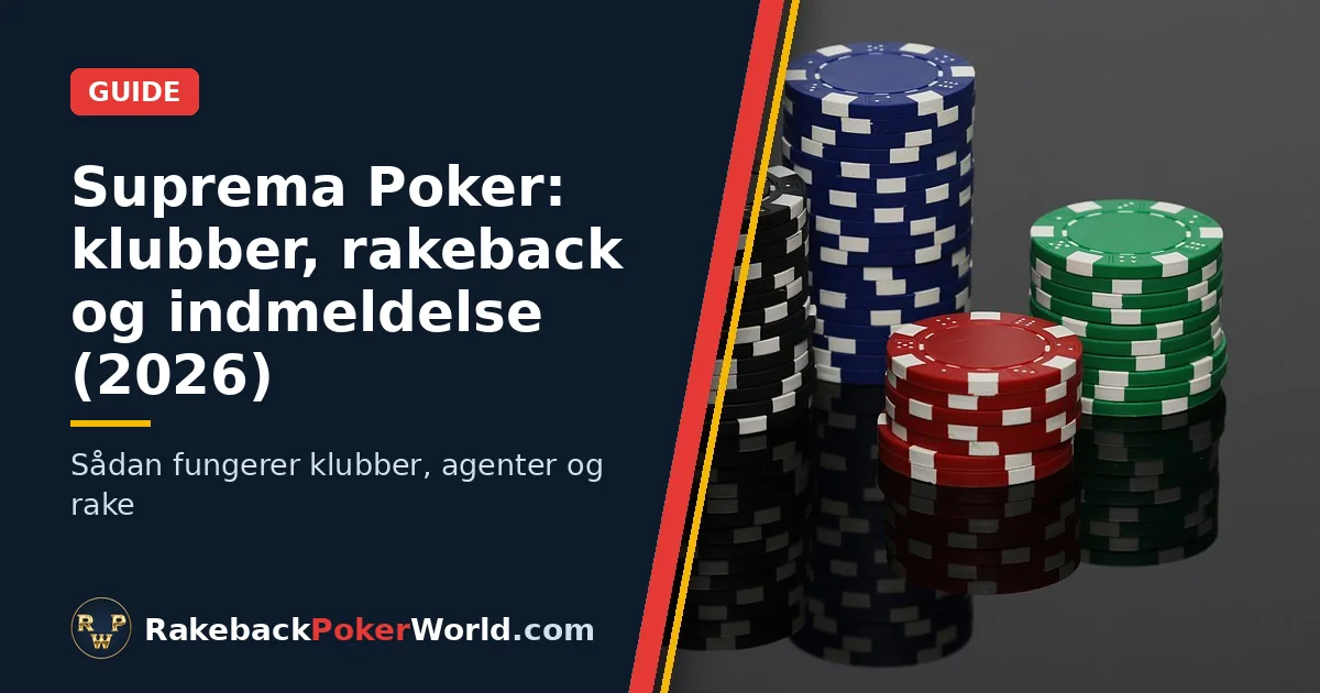 Coverbillede: stakke af pokerchips til guiden om klubber og rakeback i Suprema Poker