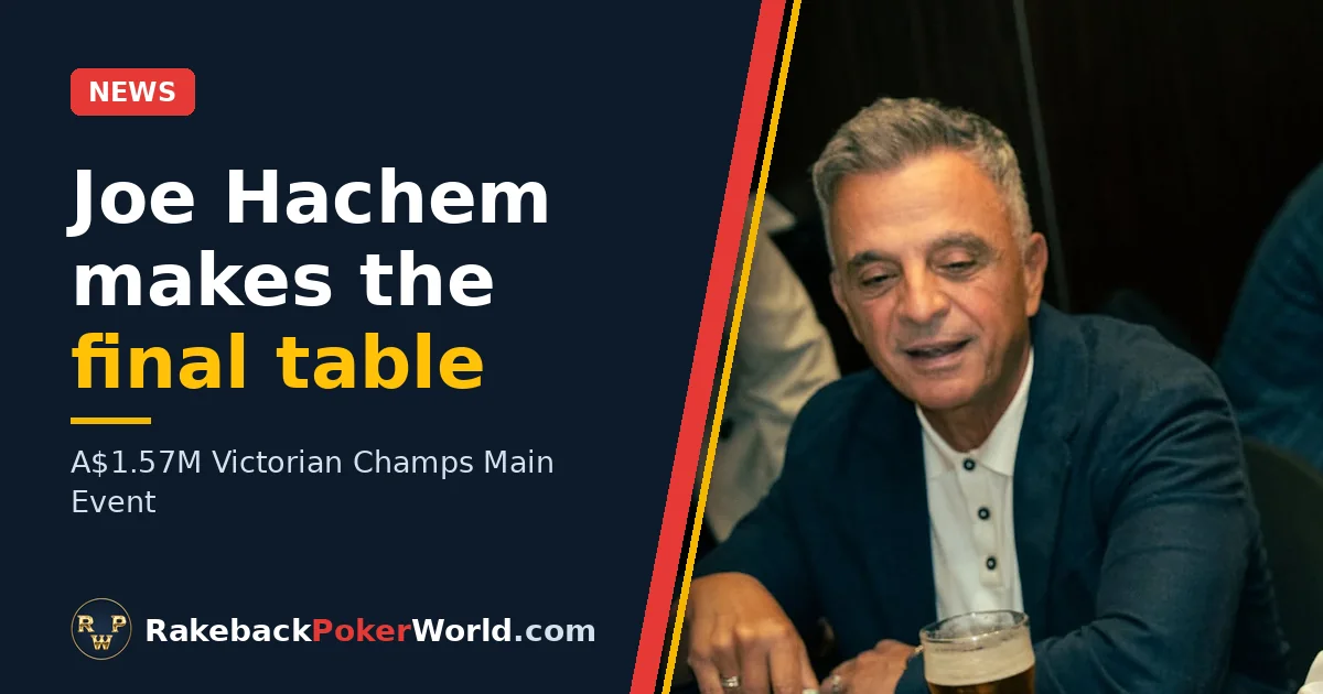 Cover: Joe Hachem at a poker table at Crown Melbourne during the Victorian Poker Championship 2026