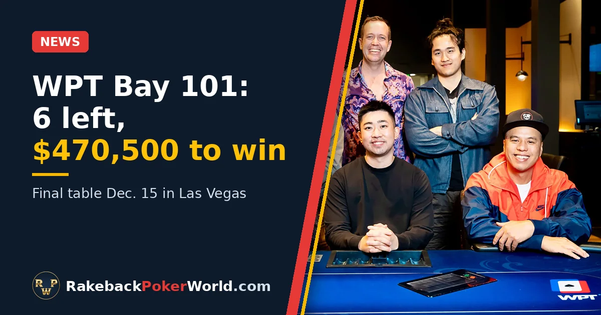 Cover: the six WPT Bay 101 Shooting Star finalists at the feature table in San Jose